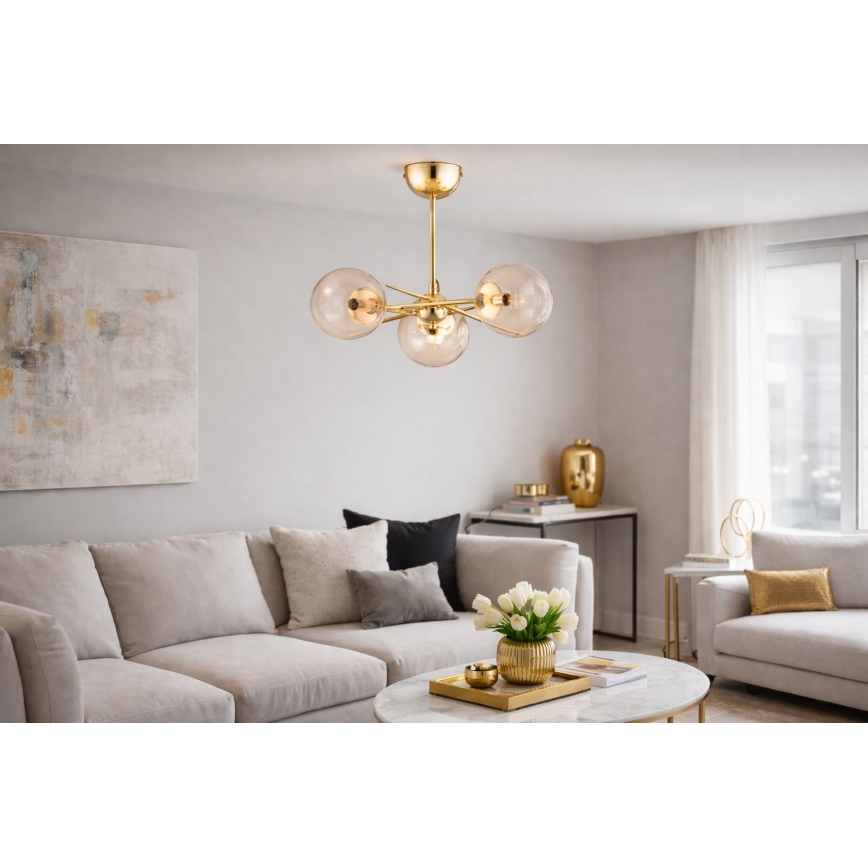 Pinnale kinnitatav lühter PRIMERY 5xE14/10W/230V kuldne