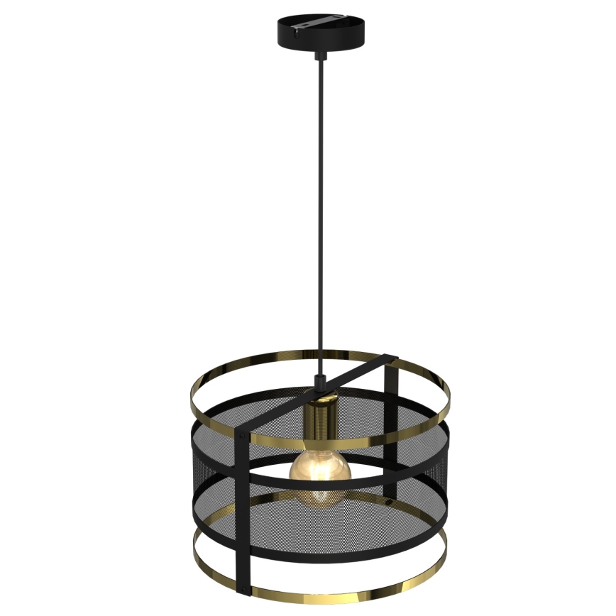 Pinnale kinnitatav lühter RIM 1xE27/60W/230V must/kuldne
