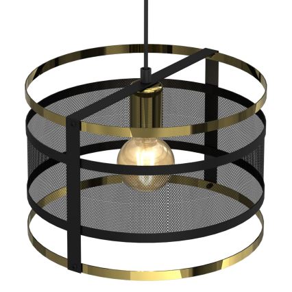 Pinnale kinnitatav lühter RIM 1xE27/60W/230V must/kuldne
