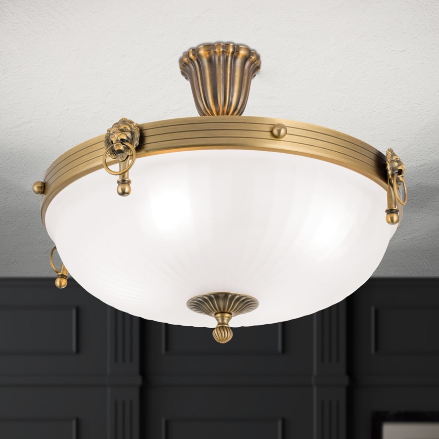 Pinnale kinnitatav lühter ROCCA 4xE27/60W/230V d. 43 cm pronks/valge