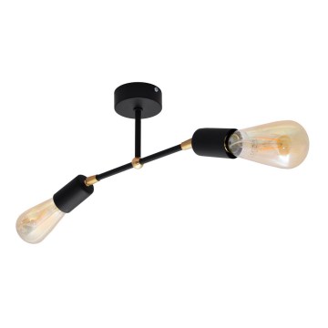 Pinnale kinnitatav lühter ROSETTE 2xE27/15W/230V must/kuldne