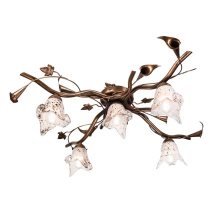 Pinnale kinnitatav lühter ROZETA 5xE14/40W/230V pronks