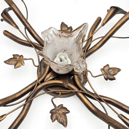 Pinnale kinnitatav lühter ROZETA 5xE14/40W/230V pronks