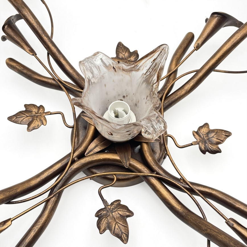 Pinnale kinnitatav lühter ROZETA 5xE14/40W/230V pronks