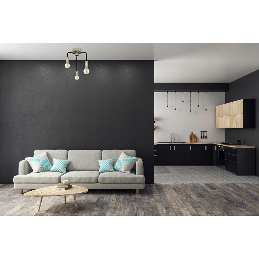 Pinnale kinnitatav lühter SAGA 3xE27/40W/230V