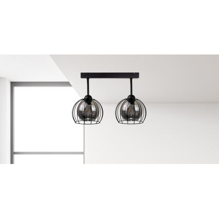 Pinnale kinnitatav lühter SOLO BLACK 2xE27/60W/230V
