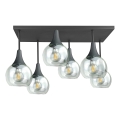 Pinnale kinnitatav lühter SOMA 6xE27/60W/230V must/läbipaistev