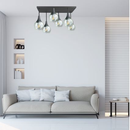 Pinnale kinnitatav lühter SOMA 6xE27/60W/230V must/läbipaistev