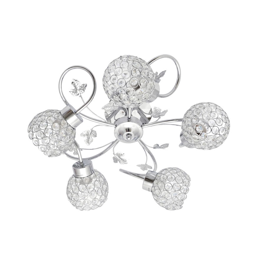 Pinnale kinnitatav lühter SOPHIA 5xE27/15W/230V läikiv kroom/läbipaistev