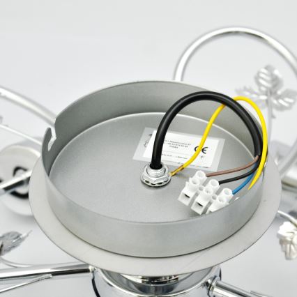 Pinnale kinnitatav lühter SOPHIA 5xE27/15W/230V läikiv kroom/läbipaistev