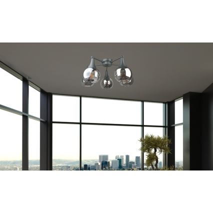 Pinnale kinnitatav lühter STAR 5xE27/60W/230V must/suitsune must