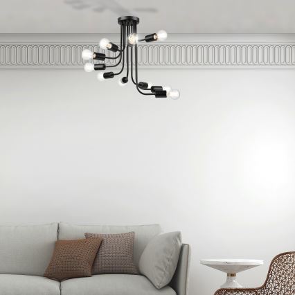 Pinnale kinnitatav lühter TRINITY 10xE27/15W/230V must