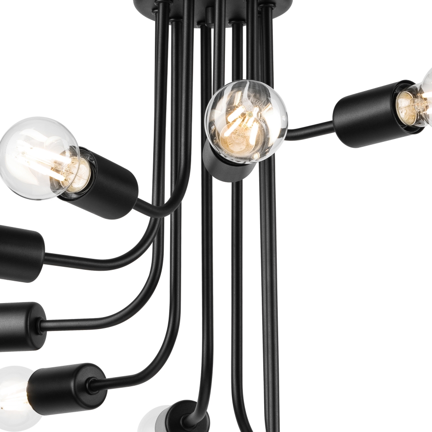 Pinnale kinnitatav lühter TRINITY 10xE27/15W/230V must