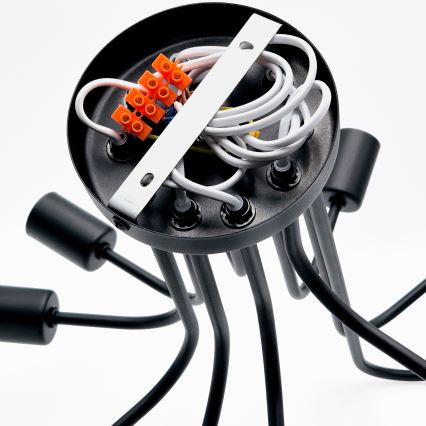 Pinnale kinnitatav lühter TRINITY 10xE27/15W/230V must
