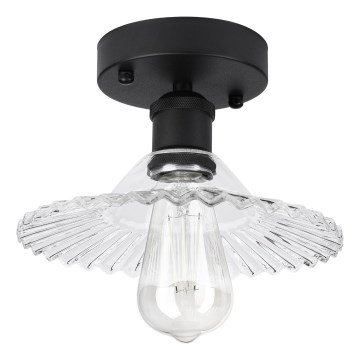 Pinnale kinnitatav lühter TRISH 1xE27/15W/230V must/läbipaistev