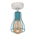 Pinnale kinnitatav lühter TUBE II 1xE27/15W/230V türkiis