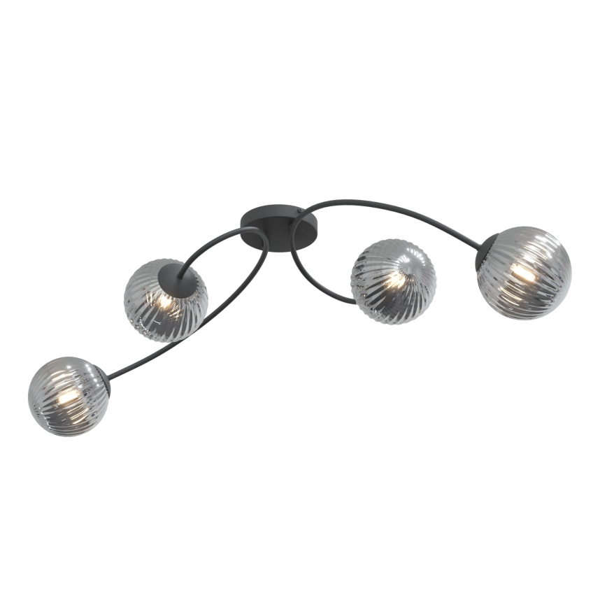 Pinnale kinnitatav lühter VIBRA 4xE14/10W/230V must/hall