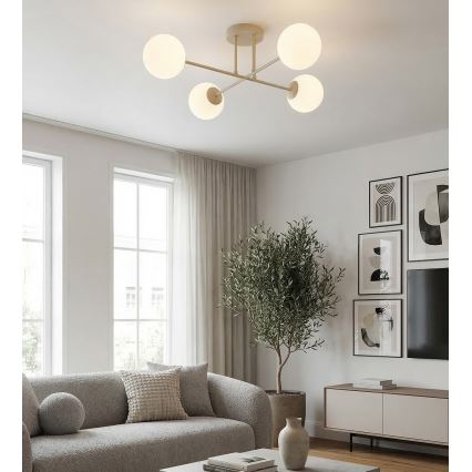Pinnale kinnitatav lüster ROMA 4xE14/10W/230V beež