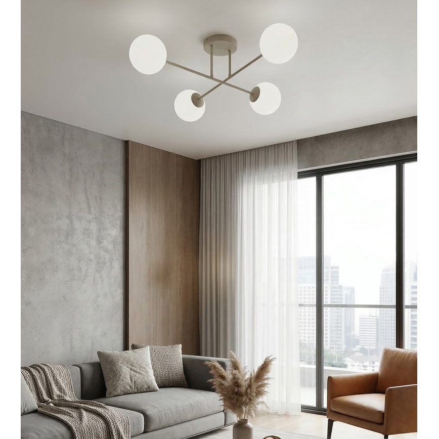 Pinnale kinnitatav lüster ROMA 4xE14/10W/230V beež