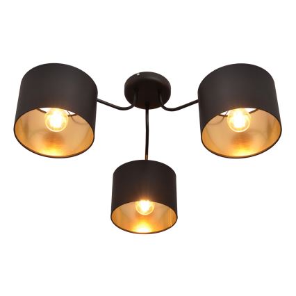 Pinnale kinnituv lühter ALBA 3xE27/15W/230V must/kuldne