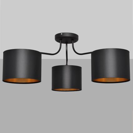 Pinnale kinnituv lühter ALBA 3xE27/15W/230V must/kuldne