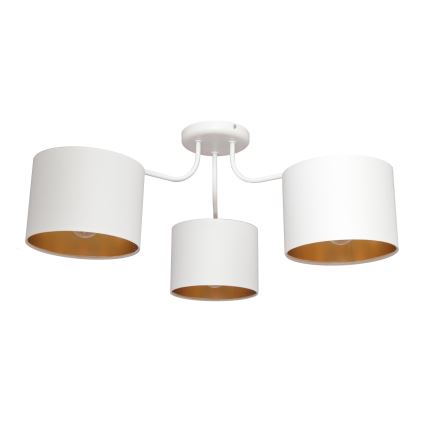 Pinnale kinnituv lühter ALBA 3xE27/15W/230V valge/kuldne
