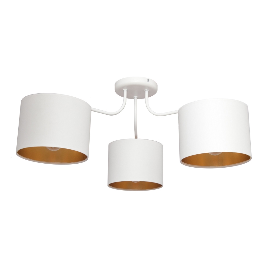 Pinnale kinnituv lühter ALBA 3xE27/15W/230V valge/kuldne