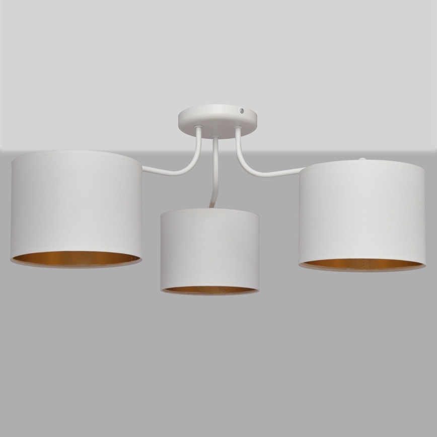Pinnale kinnituv lühter ALBA 3xE27/15W/230V valge/kuldne