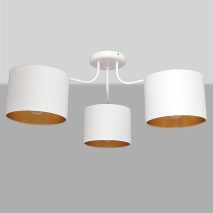 Pinnale kinnituv lühter ALBA 3xE27/15W/230V valge/kuldne