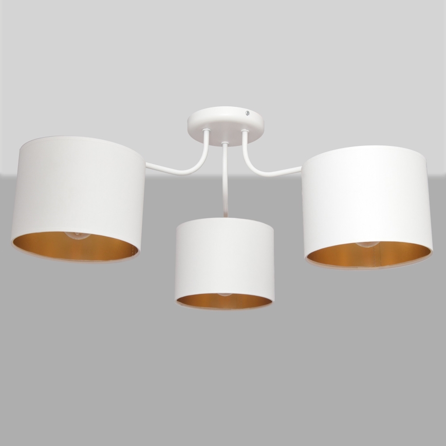 Pinnale kinnituv lühter ALBA 3xE27/15W/230V valge/kuldne