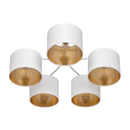 Pinnale kinnituv lühter ALBA 5xE27/15W/230V valge/kuldne