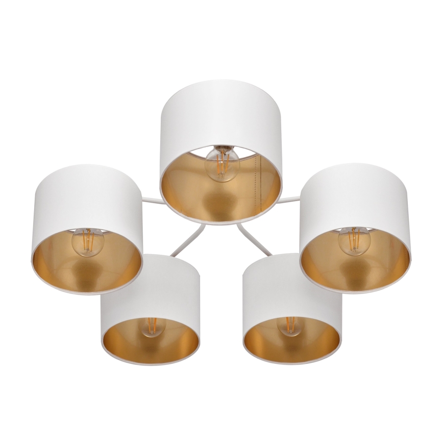 Pinnale kinnituv lühter ALBA 5xE27/15W/230V valge/kuldne