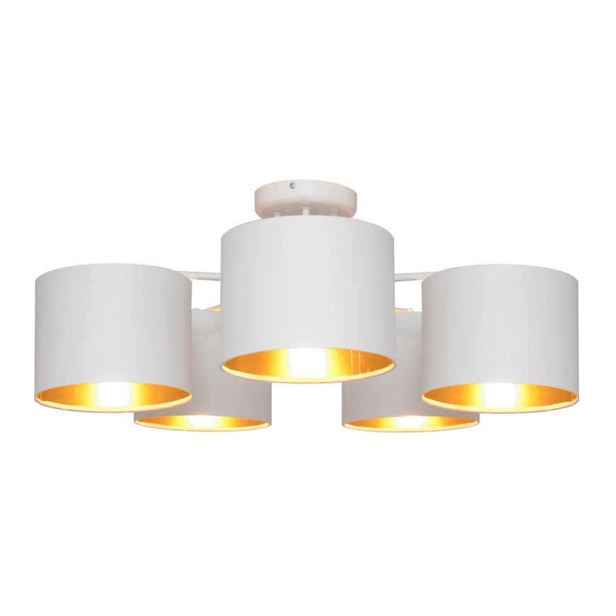 Pinnale kinnituv lühter ALBA 5xE27/15W/230V valge/kuldne