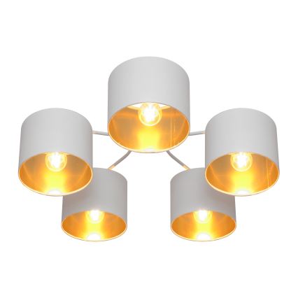 Pinnale kinnituv lühter ALBA 5xE27/15W/230V valge/kuldne