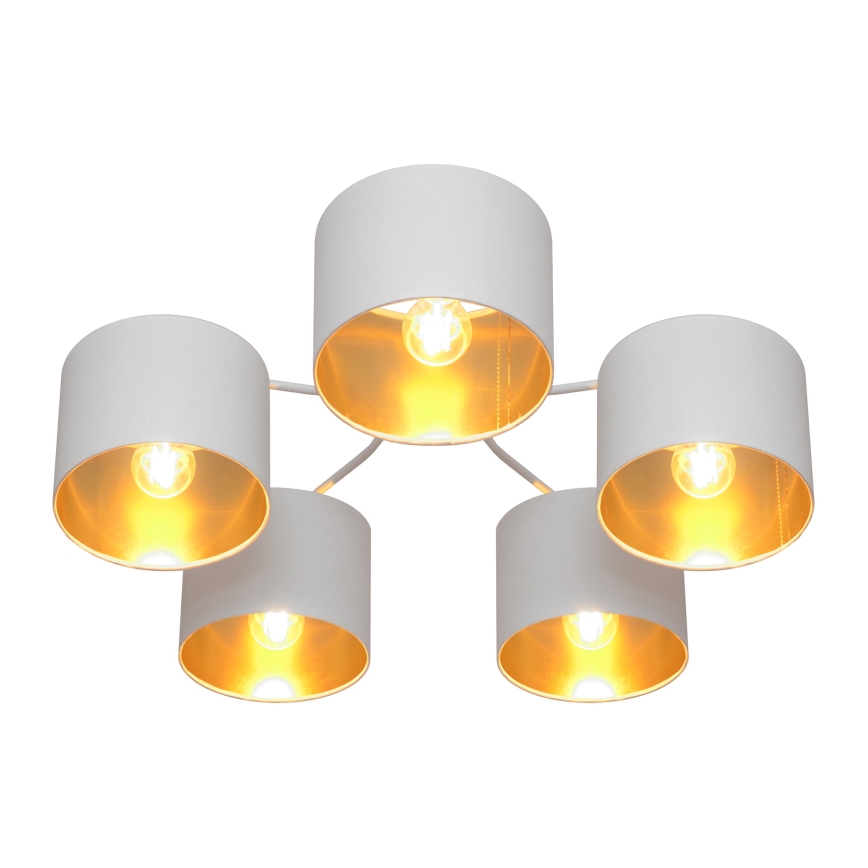 Pinnale kinnituv lühter ALBA 5xE27/15W/230V valge/kuldne