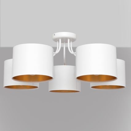 Pinnale kinnituv lühter ALBA 5xE27/15W/230V valge/kuldne