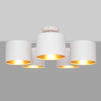Pinnale kinnituv lühter ALBA 5xE27/15W/230V valge/kuldne