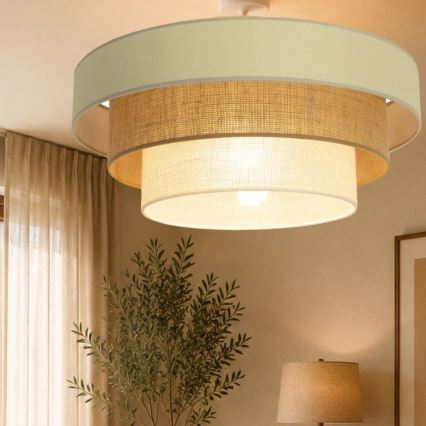 Pinnale paigaldatav laelamp WENTA 1xE27/60W/230V, läbimõõt 50 cm, beež/juut