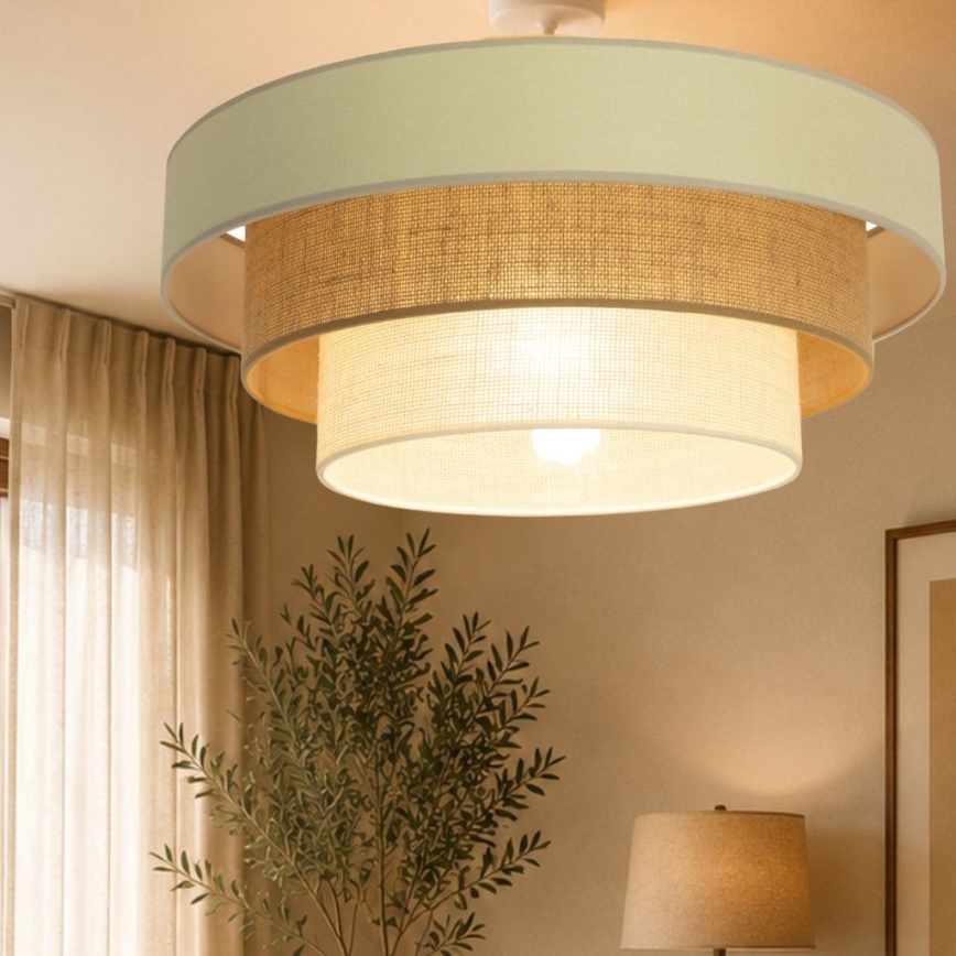 Pinnale paigaldatav laelamp WENTA 1xE27/60W/230V, läbimõõt 50 cm, beež/juut