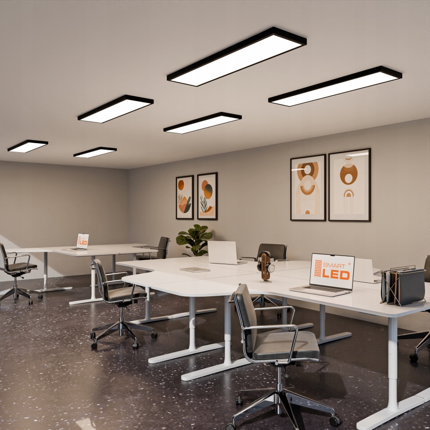 Pinnale paigaldatav LED-paneel 60W/230V 30x120 cm must