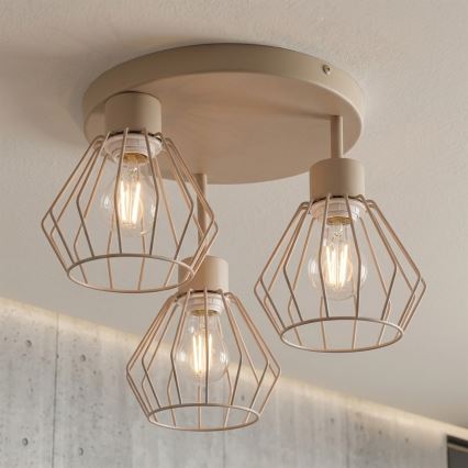 Pinnapealne laelamp AUDREY 3xE27/60W/230V beež