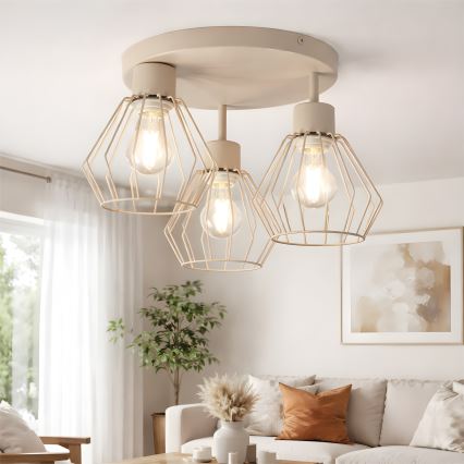 Pinnapealne laelamp AUDREY 3xE27/60W/230V beež
