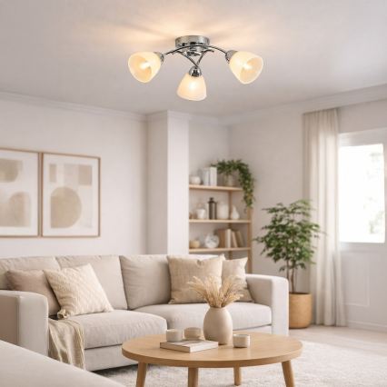 Pinnapealne laelamp CLARA 3xE27/15W/230V läikiv kroom