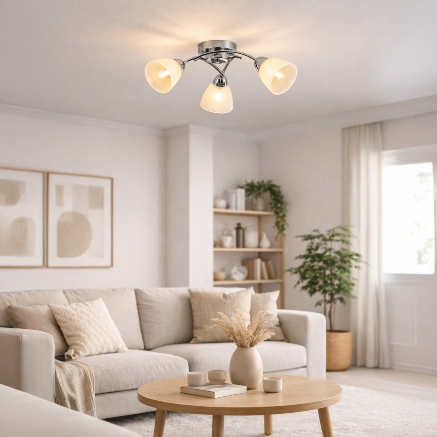 Pinnapealne laelamp CLARA 3xE27/15W/230V läikiv kroom