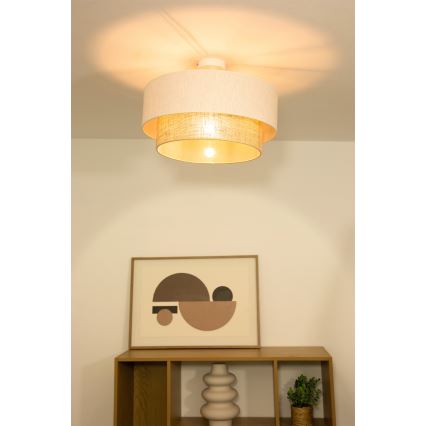 Pinnapealne laelamp NATIA 1xE27/60W/230V, läbimõõt 45 cm, valge/pruun