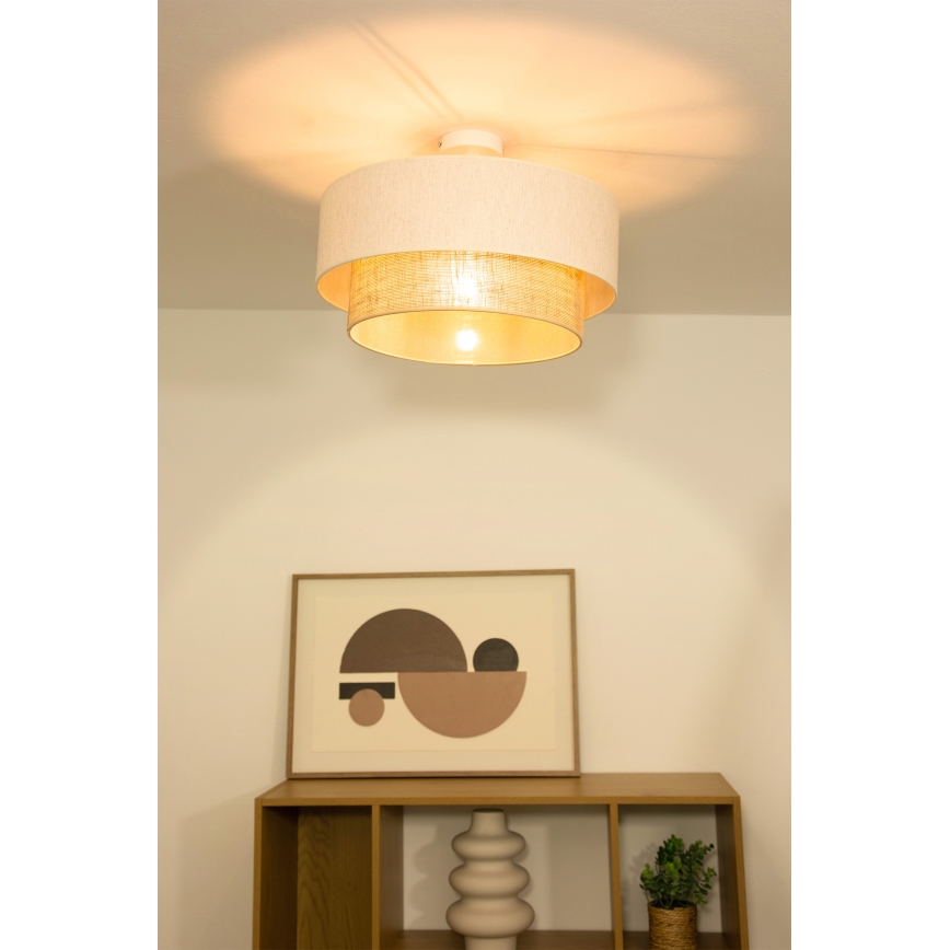 Pinnapealne laelamp NATIA 1xE27/60W/230V, läbimõõt 45 cm, valge/pruun