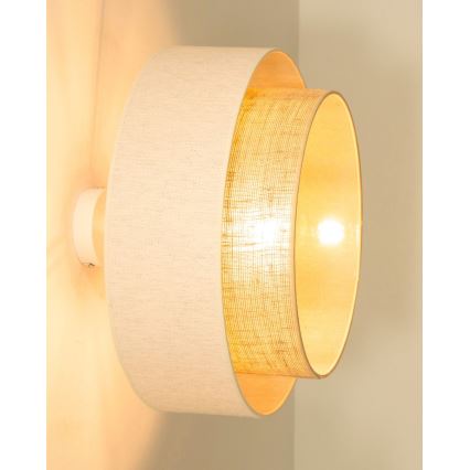 Pinnapealne laelamp NATIA 1xE27/60W/230V, läbimõõt 45 cm, valge/pruun