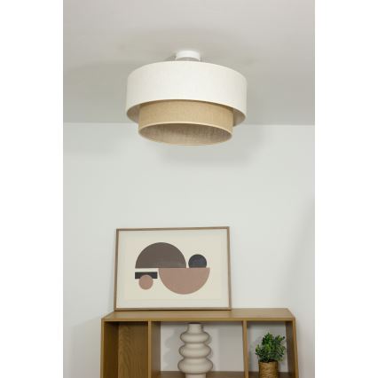 Pinnapealne laelamp NATIA 1xE27/60W/230V, läbimõõt 45 cm, valge/pruun