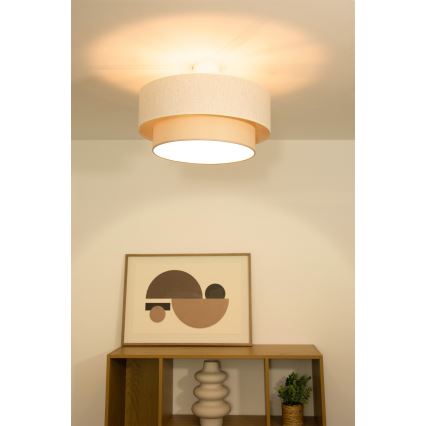 Pinnapealne laelamp NATIA 1xE27/60W/230V Ø 45 cm kreemjas