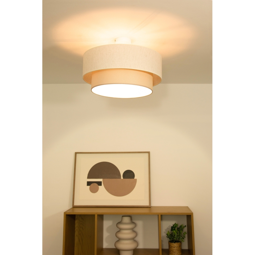 Pinnapealne laelamp NATIA 1xE27/60W/230V Ø 45 cm kreemjas